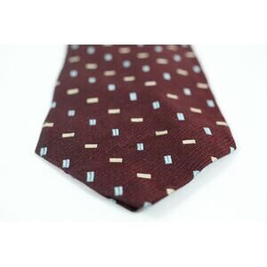 Giorgio Armani Cravatte Mens Silk Tie Multi Color Blue Burgundy Beige‎ Geometric